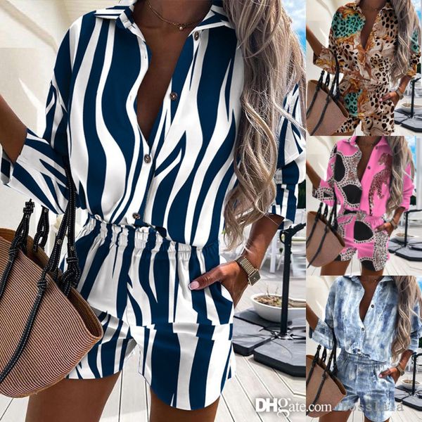 new fashion printing tracksuits women button designer shirt shorts set 2022 spring and summer cacaul outfits, Gray
new fashion printing tracksuits women button designer shirt shorts set 2022 spring and summer cacaul outfits, Gray