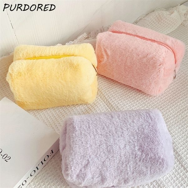 purdored 1 pc solid color fur makeup bag for women soft travel cosmetic bag organizer case young lady make up case necessaries 220714
purdored 1 pc solid color fur makeup bag for women soft travel cosmetic bag organizer case young lady make up case necessaries 220714