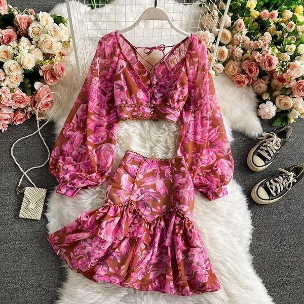 work dresses two-piece set women's lantern sleeve print shrit and short dress summer 2-piece, White;black
work dresses two-piece set women's lantern sleeve print shrit and short dress summer 2-piece, White;black