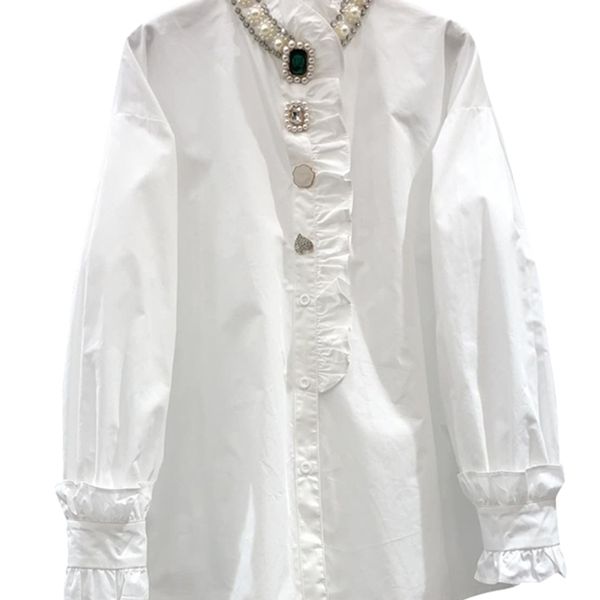 twotwinstyle straight shirt for women lapel long sleeve patchwork pearl blouses female clothing korean fashion autumn style 220815, White
twotwinstyle straight shirt for women lapel long sleeve patchwork pearl blouses female clothing korean fashion autumn style 220815, White