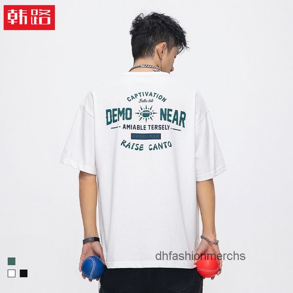 designer t shirt hanlu menswear spring and new brand tshirts mens oversize american street short sleeve tshirts summer clothes, White;black
designer t shirt hanlu menswear spring and new brand tshirts mens oversize american street short sleeve tshirts summer clothes, White;black