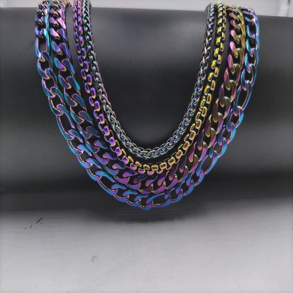 chains colorful rainbow curb cuban link chain necklace for men women pendant figaro stainless steel jewelry gifts basic punk chunky, Silver
chains colorful rainbow curb cuban link chain necklace for men women pendant figaro stainless steel jewelry gifts basic punk chunky, Silver
