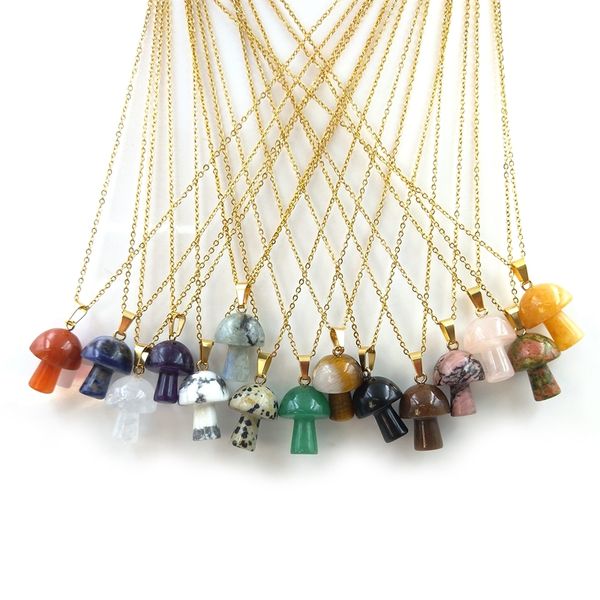 natural stone multi colors cute mushroom shape gemstone pendant necklace opal amethyst howlite obsidian rose quartz necklaces for women jewe, Silver
natural stone multi colors cute mushroom shape gemstone pendant necklace opal amethyst howlite obsidian rose quartz necklaces for women jewe, Silver