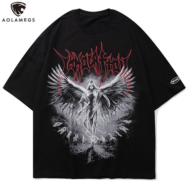 aolamegs men gothic punk style letter printed oversized t shirt 3 color optional tee high street hipster summer streetwear 220325, White;black
aolamegs men gothic punk style letter printed oversized t shirt 3 color optional tee high street hipster summer streetwear 220325, White;black