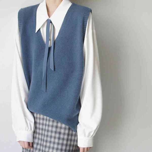 women's sweaters korean casual night fog blue v-neck vest fashionable and simple chic21 folding women's loose literary artistic cl, White;black
women's sweaters korean casual night fog blue v-neck vest fashionable and simple chic21 folding women's loose literary artistic cl, White;black