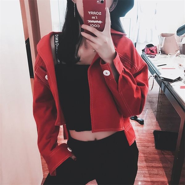 mishow 2019 spring and autumn women denim jacket vintage cropped short denim coat longsleeve slim red jeans t200319, Black;brown
mishow 2019 spring and autumn women denim jacket vintage cropped short denim coat longsleeve slim red jeans t200319, Black;brown