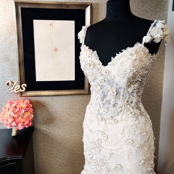 mermaid cap sleeves wedding dress sweep train lace real images beach party bridal gowns vestido de noiva curto, White
mermaid cap sleeves wedding dress sweep train lace real images beach party bridal gowns vestido de noiva curto, White
