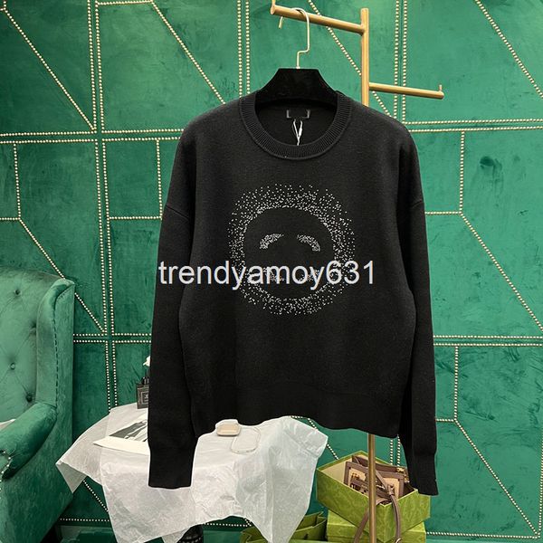 women's sweaters early spring youth regular versatile round neck with bright diamond long sleeve pullover wool knitted for women, White;black
women's sweaters early spring youth regular versatile round neck with bright diamond long sleeve pullover wool knitted for women, White;black