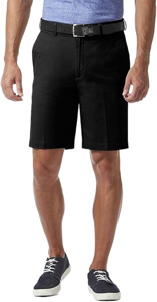 men's classic fit flat front short 35ux#, White;black