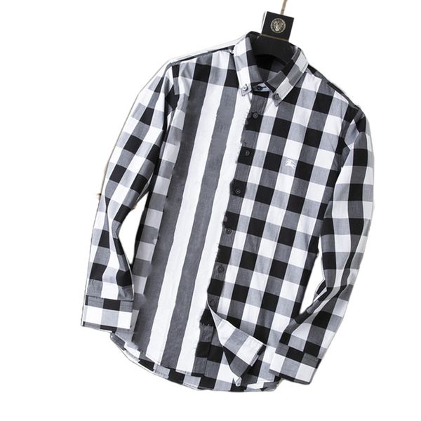 2022 men's shirt designer men's casual plaid printed business shirt classic men's shirt official long sleeve brand fashion, White;black
2022 men's shirt designer men's casual plaid printed business shirt classic men's shirt official long sleeve brand fashion, White;black