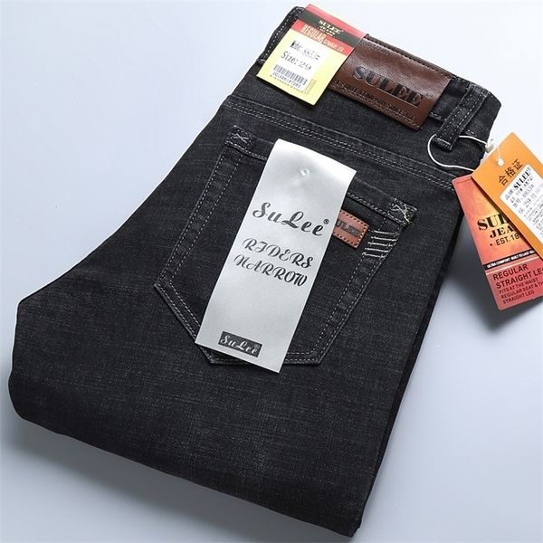sulee brand comfort straight denim pants mens jeans business casual elastic male trousers 220813, Blue
sulee brand comfort straight denim pants mens jeans business casual elastic male trousers 220813, Blue