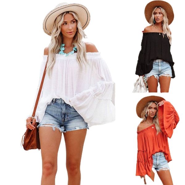 factory direct solid color european and american women's fashion collar coat loose wash bamboo horn sleeve t-shirt f5xq#, White
factory direct solid color european and american women's fashion collar coat loose wash bamboo horn sleeve t-shirt f5xq#, White