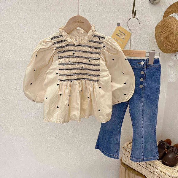 2022 autumn new fashion girls clothing suit baby cute puff sleeve blouse shirts kids solid color jean pants baby clothes set aa220316, White
2022 autumn new fashion girls clothing suit baby cute puff sleeve blouse shirts kids solid color jean pants baby clothes set aa220316, White
