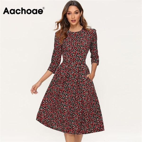aachoae printed dress for women vintage three quarter sleeve draped dress autumn round neck a line midi dresses vestido 210320, Black;gray
aachoae printed dress for women vintage three quarter sleeve draped dress autumn round neck a line midi dresses vestido 210320, Black;gray
