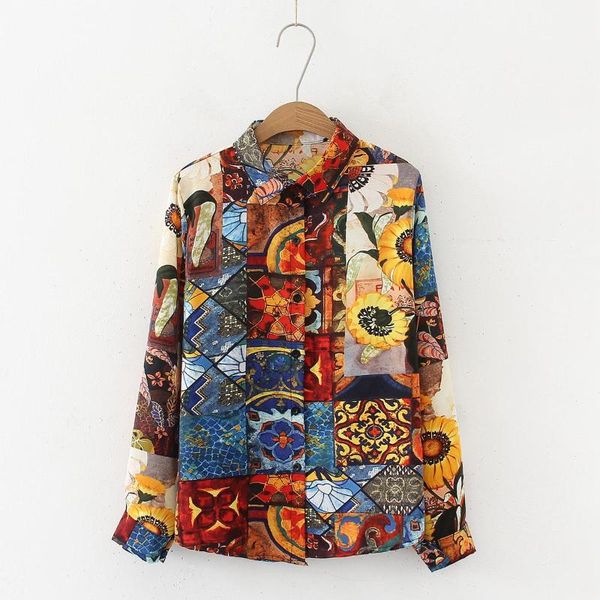 women's blouses & shirts vintage women sunflower oil painting hawaii spring autumn long sleeve shirt camisas mujer blusas, White
women's blouses & shirts vintage women sunflower oil painting hawaii spring autumn long sleeve shirt camisas mujer blusas, White