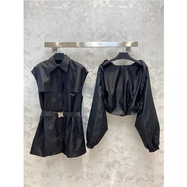 new trench coat designer removes 2 jackets with belt triangle lapel fashion jacket over women's luxury long sleeve loose coat, Tan;black
new trench coat designer removes 2 jackets with belt triangle lapel fashion jacket over women's luxury long sleeve loose coat, Tan;black
