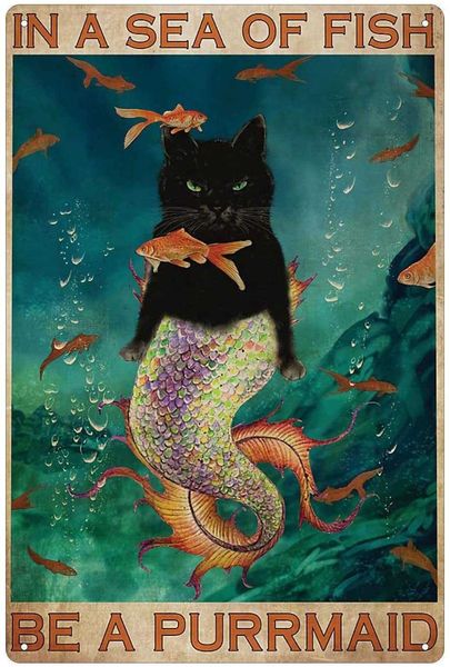 mermaid cat style metal ,in a sea of fish be a purrmaid, coffee home vintage art decor iron painting 12x8inch
mermaid cat style metal ,in a sea of fish be a purrmaid, coffee home vintage art decor iron painting 12x8inch