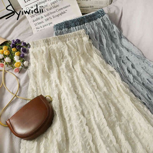 tassel ruffles skirt women elastic high waist midcalf casual aline mesh solid spring korean fashion skirts 210415, Black
tassel ruffles skirt women elastic high waist midcalf casual aline mesh solid spring korean fashion skirts 210415, Black