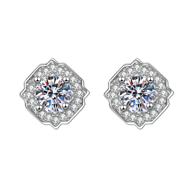 925 silver plated needle hairui princess square 1 carat zircon earrings charms high carbon zircon four claw, Golden
925 silver plated needle hairui princess square 1 carat zircon earrings charms high carbon zircon four claw, Golden