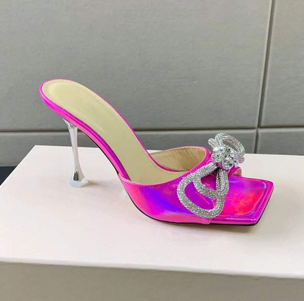 crystal embellished double bow square toe slipper rose red magic color material mules evening shoes rhinestone stiletto 90mm designers shoes, Black
crystal embellished double bow square toe slipper rose red magic color material mules evening shoes rhinestone stiletto 90mm designers shoes, Black