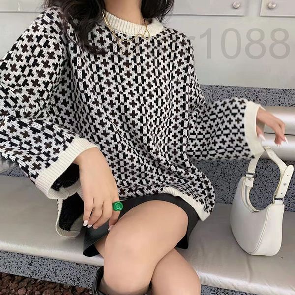 women's sweaters designer 22 spring new nordic cross jacquard split round neck long sleeved sweater pullover geometric women cj5n, White;black
women's sweaters designer 22 spring new nordic cross jacquard split round neck long sleeved sweater pullover geometric women cj5n, White;black