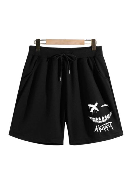 men cartoon & letter graphic drawstring waist shorts 002e#, White;black
men cartoon & letter graphic drawstring waist shorts 002e#, White;black