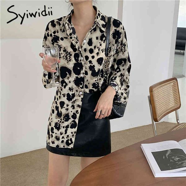 vintage leopard print button blouses women single breasted casual spring korean fashion shirts 210415, White
vintage leopard print button blouses women single breasted casual spring korean fashion shirts 210415, White