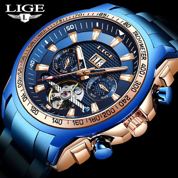 2022 lige new men watch automatic mechanical watch men tourbillon high end stainless steel waterproof watches relogio masculino, Silver
2022 lige new men watch automatic mechanical watch men tourbillon high end stainless steel waterproof watches relogio masculino, Silver