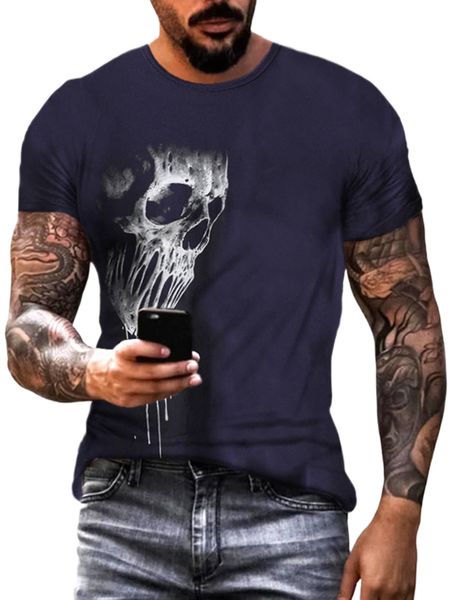 men skull print tee x5ws#, White;black