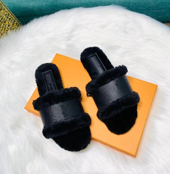 classic leisure home slipper designer women outdoor warmth sandals new style winter wool plush slippers luxury printing leather flat bottom, Black
classic leisure home slipper designer women outdoor warmth sandals new style winter wool plush slippers luxury printing leather flat bottom, Black