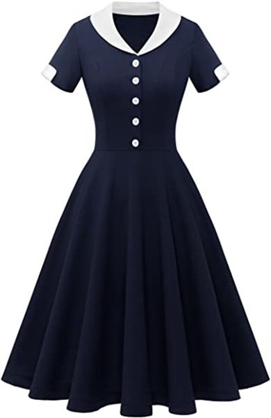 women's 1950s & teesv vintage swing wedding guest dress flared skater stretchy casual party dresses, White
women's 1950s & teesv vintage swing wedding guest dress flared skater stretchy casual party dresses, White