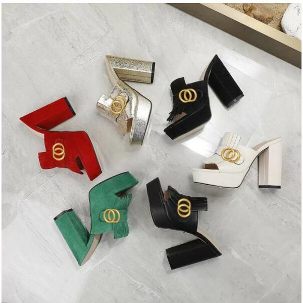 classic designer women half slippers cowhide 100% leather suede thick heels metal slides woman shoe beach lazy sandals high heeled shoes lar, Black
classic designer women half slippers cowhide 100% leather suede thick heels metal slides woman shoe beach lazy sandals high heeled shoes lar, Black