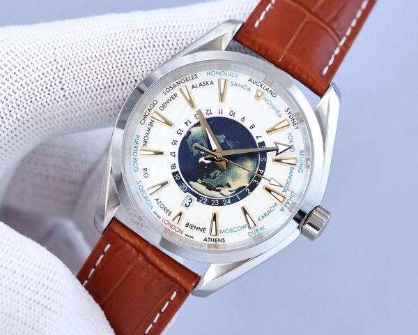 men's luminous watch diving 150m mechanical self-winding movement glass surface leather strap stainless steel case ceramic dial surface, Slivery;brown
men's luminous watch diving 150m mechanical self-winding movement glass surface leather strap stainless steel case ceramic dial surface, Slivery;brown