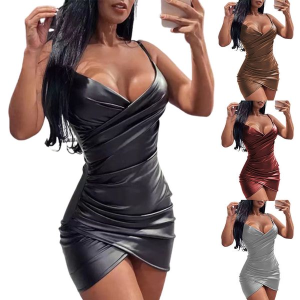 autumn women pu leather crossed skinny sundress 2022 new femme v neck strap ruched mini bodycon robe lady outfits y2k, White;black
autumn women pu leather crossed skinny sundress 2022 new femme v neck strap ruched mini bodycon robe lady outfits y2k, White;black