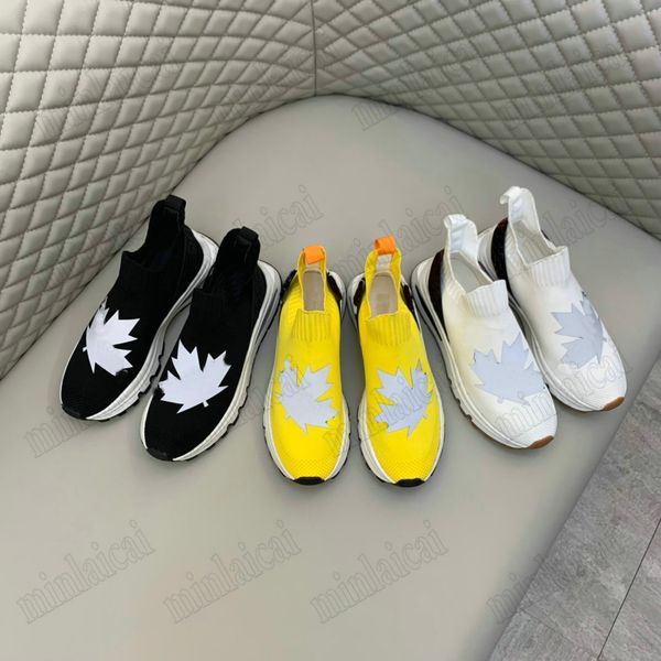 designer men's sock shoes maple leaf printed slip-on stretch knit sneakers luxurys knitted sports sneakers rubber sole heel strap class, Black
designer men's sock shoes maple leaf printed slip-on stretch knit sneakers luxurys knitted sports sneakers rubber sole heel strap class, Black