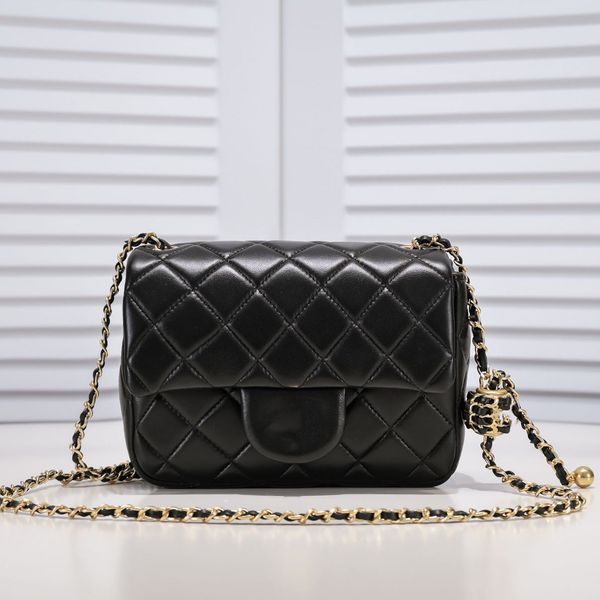 2022 mini flap crossbody bag with crumb ball black premium lambskin classic quilted check leather worn metal chain shoulder bag designer lux
2022 mini flap crossbody bag with crumb ball black premium lambskin classic quilted check leather worn metal chain shoulder bag designer lux