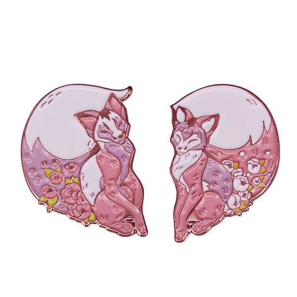 foxy valentine enamel pin two cute pink fox fit together to form a heart brooch romantic love badge valentine's day gifts, Blue
foxy valentine enamel pin two cute pink fox fit together to form a heart brooch romantic love badge valentine's day gifts, Blue