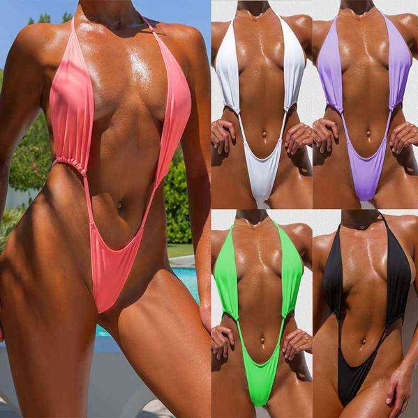 mini monokini solid halter padded women 1 piece swimsuit high cut deep v backless thong bathing suit 2021, White;black
mini monokini solid halter padded women 1 piece swimsuit high cut deep v backless thong bathing suit 2021, White;black