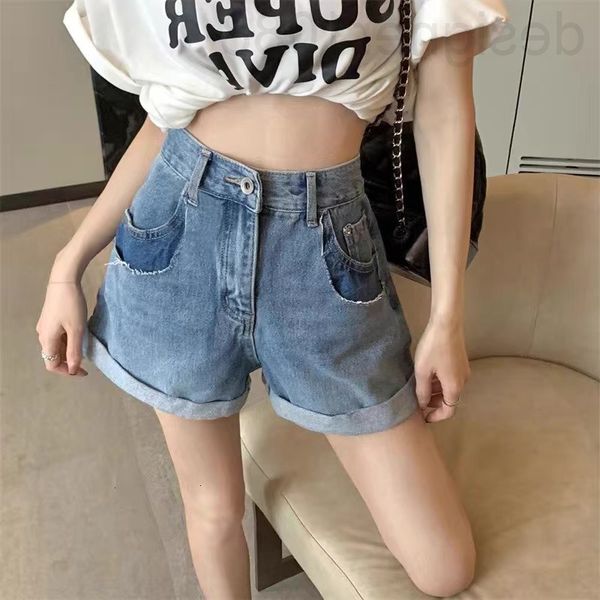 women's jeans designer chaopai 22 spring and summer cardiology fake two-piece damaged denim shorts high waist loose thin instep pants a, Blue
women's jeans designer chaopai 22 spring and summer cardiology fake two-piece damaged denim shorts high waist loose thin instep pants a, Blue