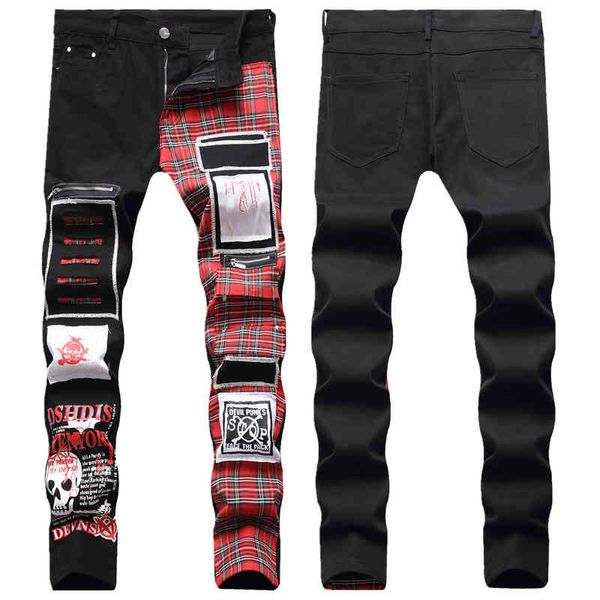 men's jeans autumn and winter men's hole patch pants color cloth alternative splicing slim small straight jeans jizb, Blue
men's jeans autumn and winter men's hole patch pants color cloth alternative splicing slim small straight jeans jizb, Blue