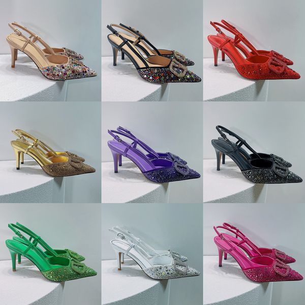women's pointed toe sandals 2022 new one word buckle patent leather sequins back empty high heels, Black
women's pointed toe sandals 2022 new one word buckle patent leather sequins back empty high heels, Black
