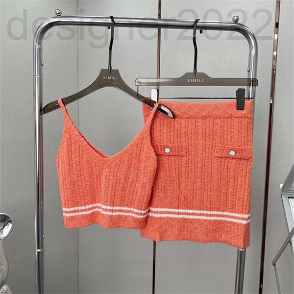 women's tracksuits designer xiaoxiang knitted suit spring and summer suspender vest short skirt solid color celebrity style slim fit te, Gray
women's tracksuits designer xiaoxiang knitted suit spring and summer suspender vest short skirt solid color celebrity style slim fit te, Gray