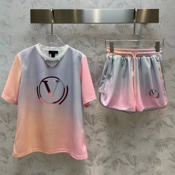 casual gradient printing suit shorts tracksuits short sleeve t shirt comfortable versatile rainbow color sports tees shorts, Gray
casual gradient printing suit shorts tracksuits short sleeve t shirt comfortable versatile rainbow color sports tees shorts, Gray