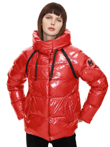 ziai letter patched drawstring detail winter coat w1zd#, Black 
ziai letter patched drawstring detail winter coat w1zd#, Black