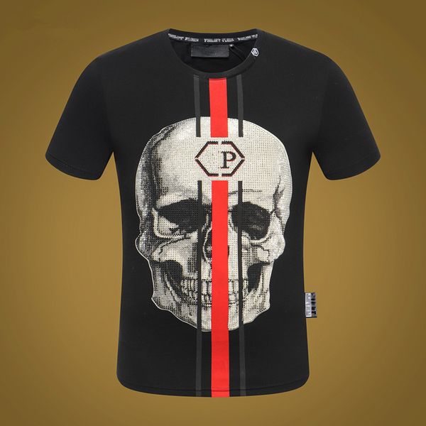 pp short sleeved men's round neck personalized casual drill skull men's t-shirt, White;black
pp short sleeved men's round neck personalized casual drill skull men's t-shirt, White;black