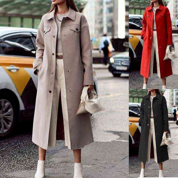 women's trench coats long woolen coat women fall winter single-breasted lapel korean solid color windbreaker jacket lugentolo t220811, Tan;black
women's trench coats long woolen coat women fall winter single-breasted lapel korean solid color windbreaker jacket lugentolo t220811, Tan;black