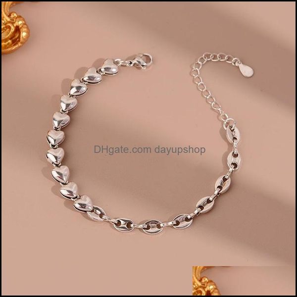 charm bracelets retro love heart pendant bracelet for women 21cm chain ba dhyfv, Golden;silver
charm bracelets retro love heart pendant bracelet for women 21cm chain ba dhyfv, Golden;silver