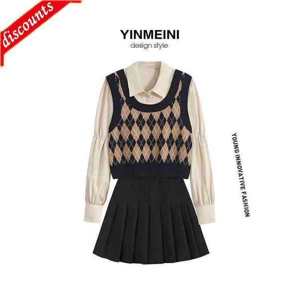 factory outlet size autumn suit women's new fat sister slim vest pleated skirt three piece set summer female shirt, White
factory outlet size autumn suit women's new fat sister slim vest pleated skirt three piece set summer female shirt, White