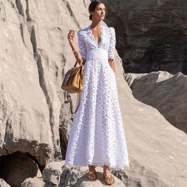ivy he elegant white maxi dress for women v neck half sleeve high waist hollow out slim dresses style fashion traf za 220426, Black;gray
ivy he elegant white maxi dress for women v neck half sleeve high waist hollow out slim dresses style fashion traf za 220426, Black;gray