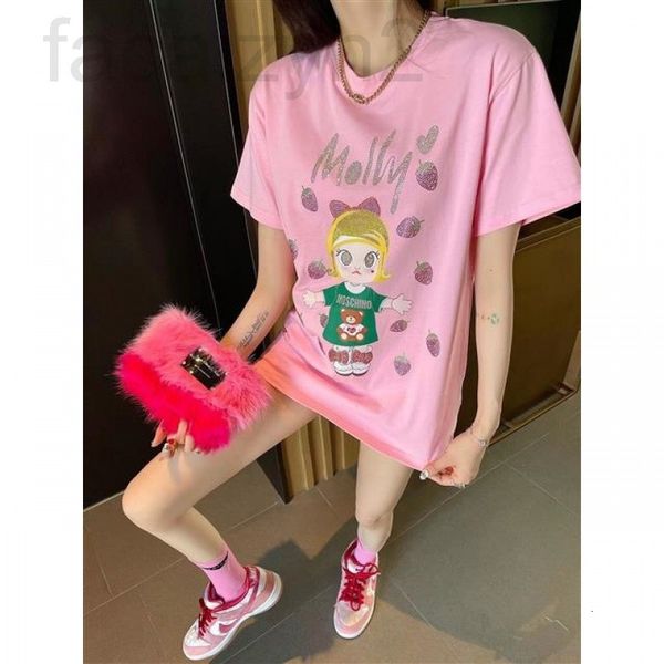 women's t-shirt designer chaopai 22 early spring new high temperature drilling and drawing short sleeved t-shirt loose thin round neck, White
women's t-shirt designer chaopai 22 early spring new high temperature drilling and drawing short sleeved t-shirt loose thin round neck, White